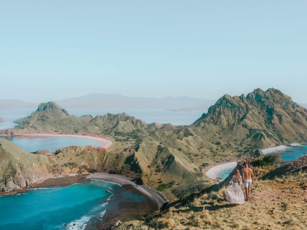 Komodo Padar Island Panorama View Couple