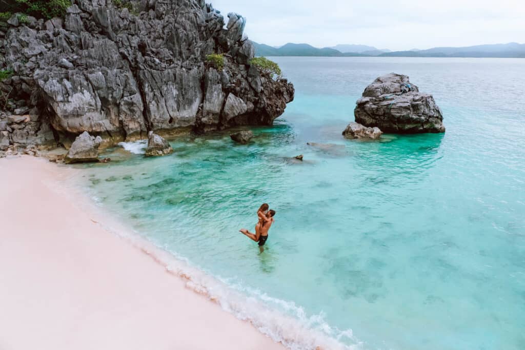 Philippines Coron Black Island Beach Couple