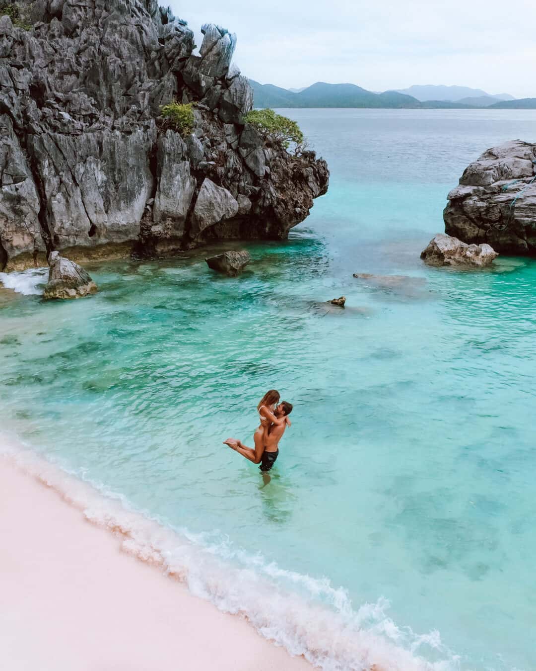 Philippines Coron Black Island Beach Couple