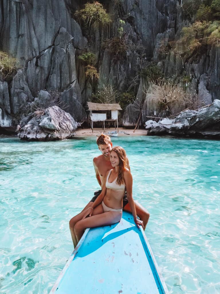 Coron Island Hopping Twin Lagoon Boat Couple