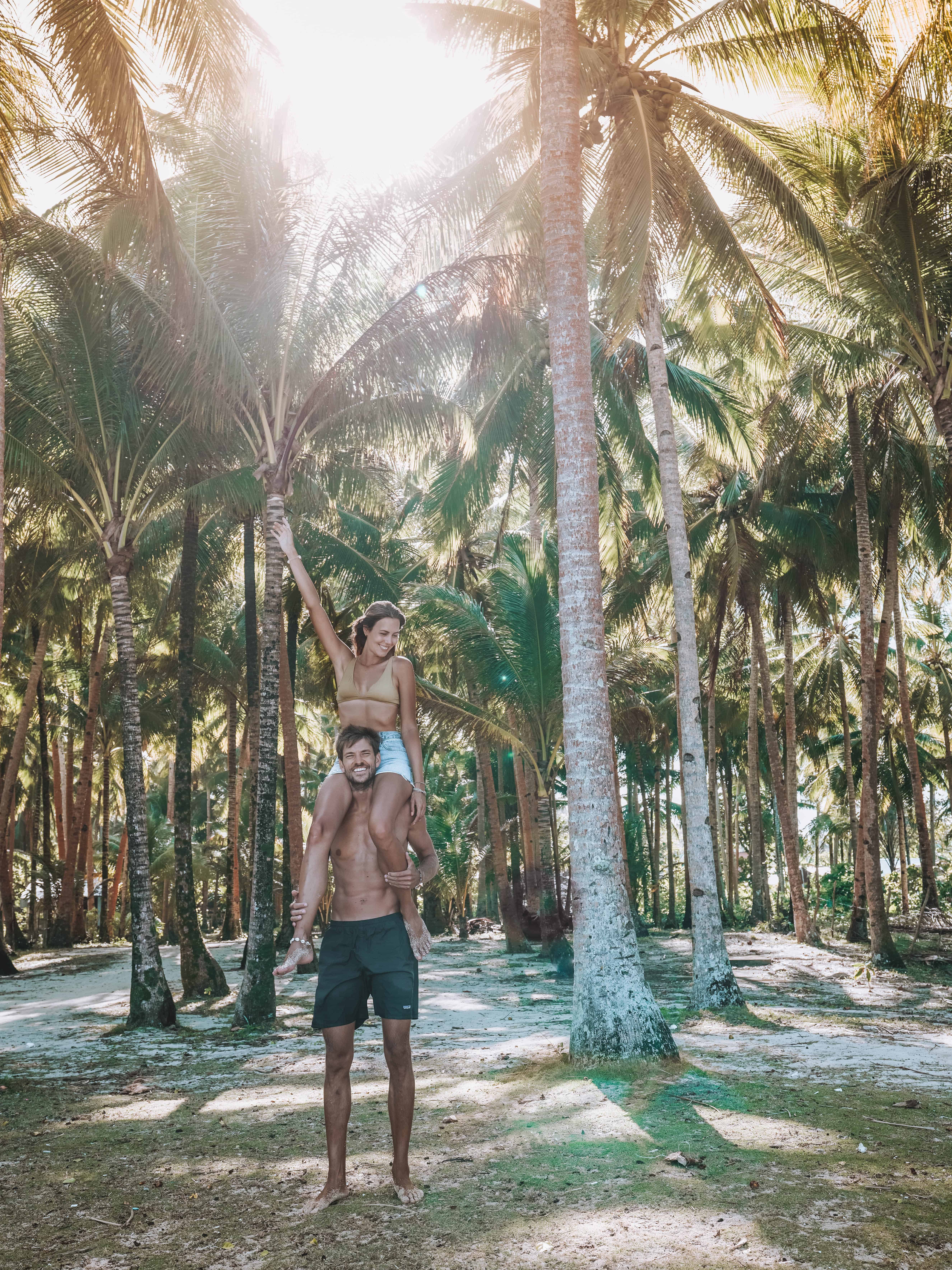 Siargao Alegria Beach Palm Trees Couple