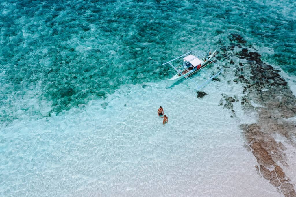 Siargao Island Hopping Guyam Island Drone View Couple