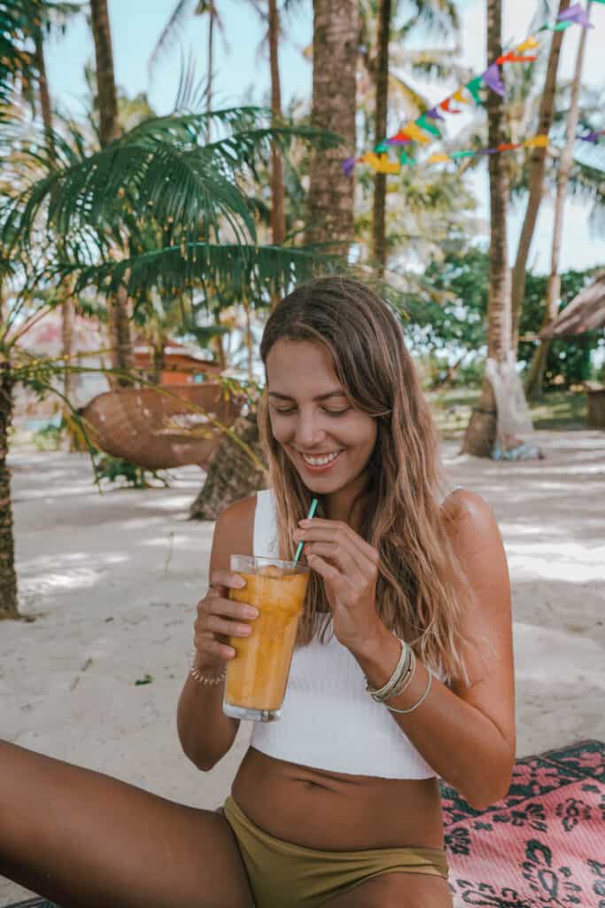 Siargao Guyam Island Beach Bar Woman Juice