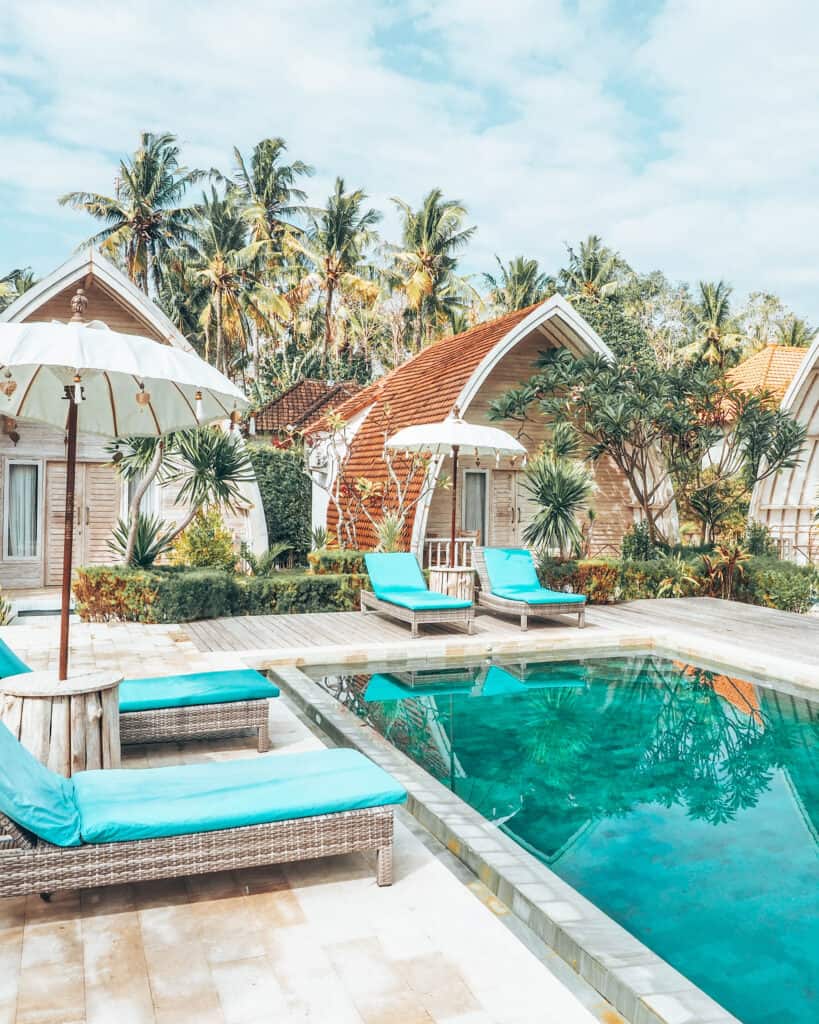 Pool Area at La Roja Bungalows Nusa Penida