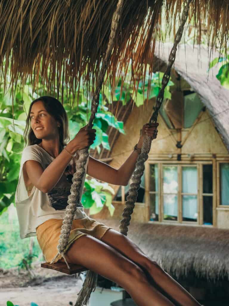 Women on Swing at Batu Bambu Lombok