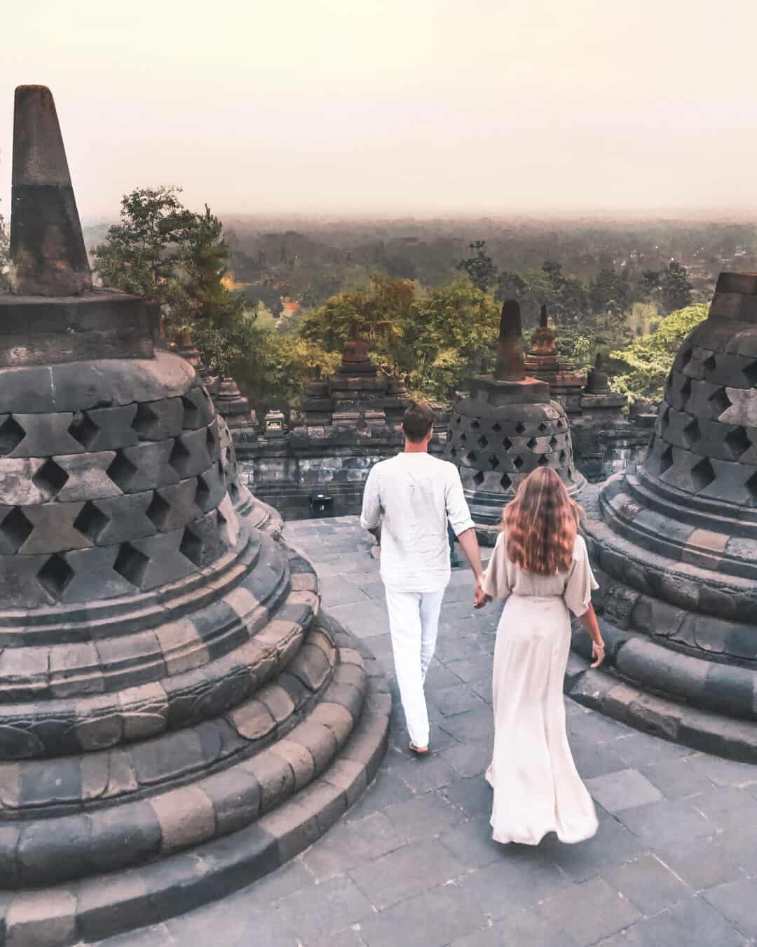 Couple at Borobudur Temple Yogyakarta