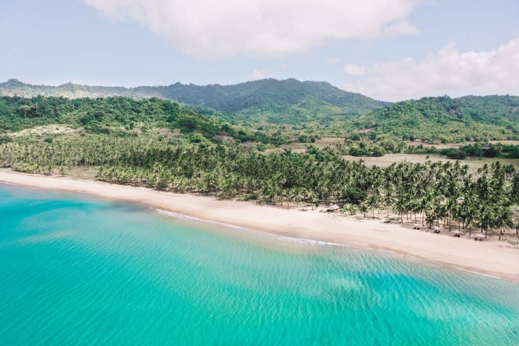 Drone Shot of Duli Beach El Nido Philippines