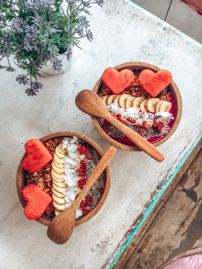 Smoothie bowls at Gili Bliss restaurant