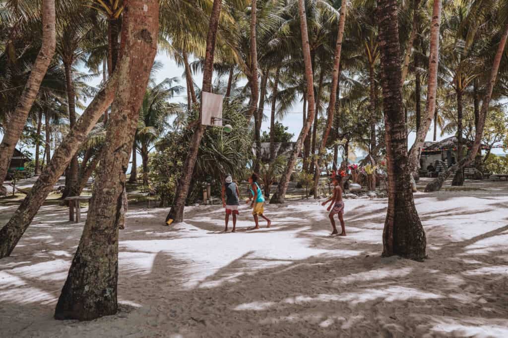 People playing Basketball on Guyam Island Siargao