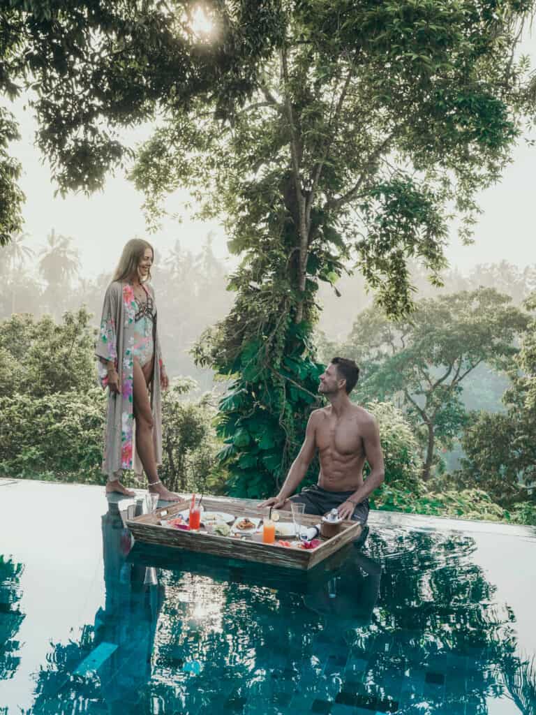 Couple having Breakfast at Kamandalu Resort Ubud