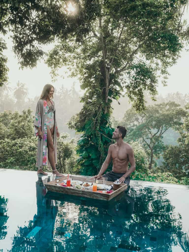 Couple having Breakfast at Kamandalu Resort Ubud