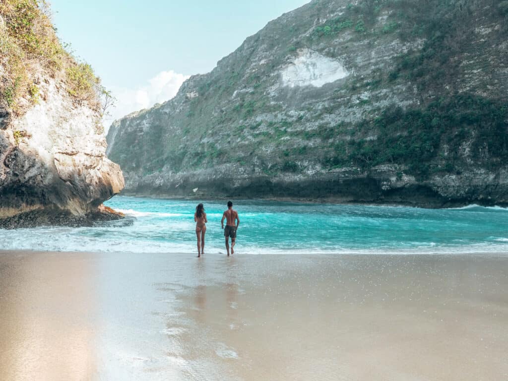 Couple running on Kelinking Beach Nusa Penida