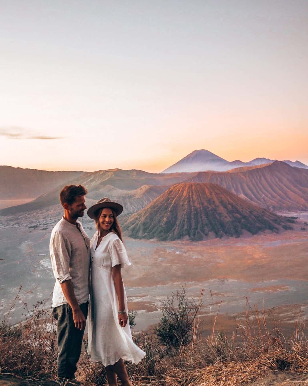 Couple Sunrise Mount Bromo Java