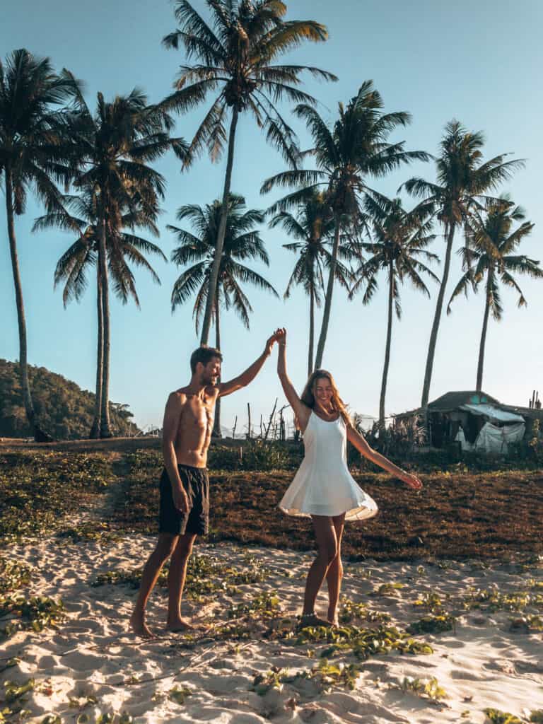 Couple Dancing on Nacpan Beach Philippines El Nido
