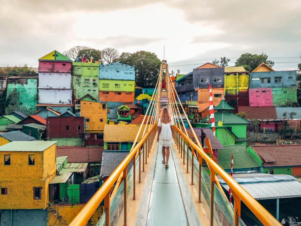 Yellow Bridge at Rainbow Village Malang