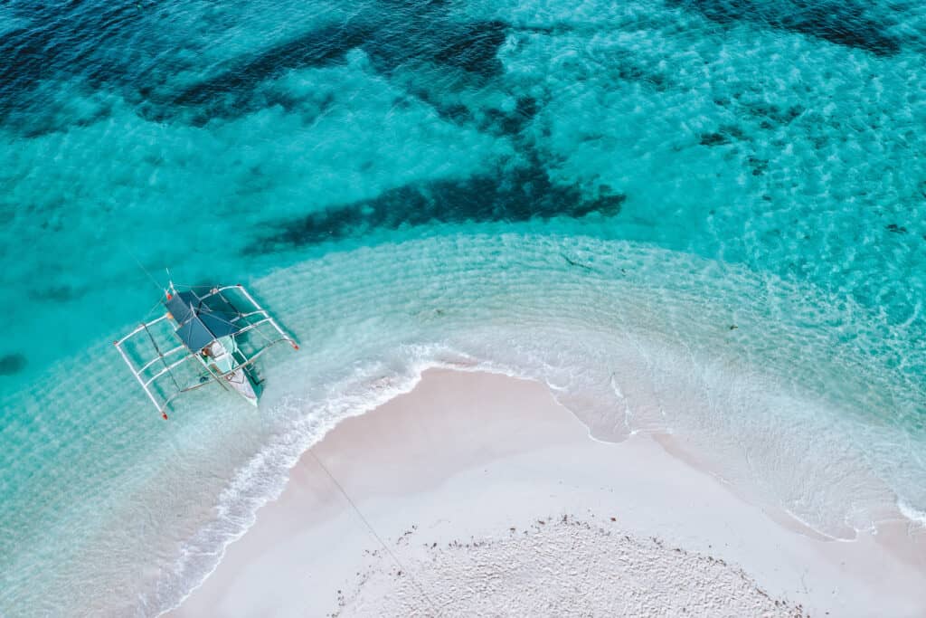 Drone view of Snake Island Siargao