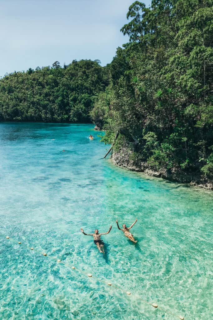 Sugba Lagoon Siargao Couple Swimming