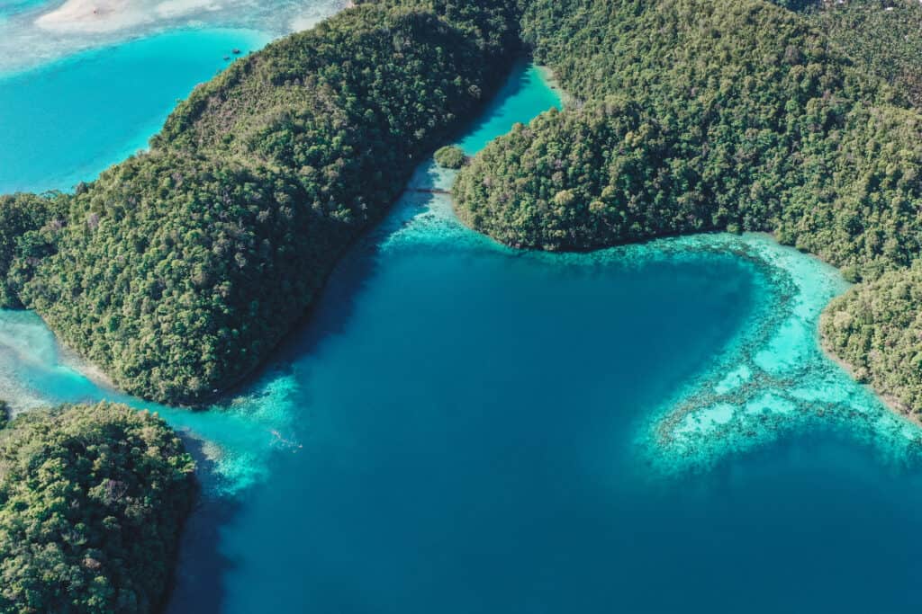 Sugba lagoon siargao drone view