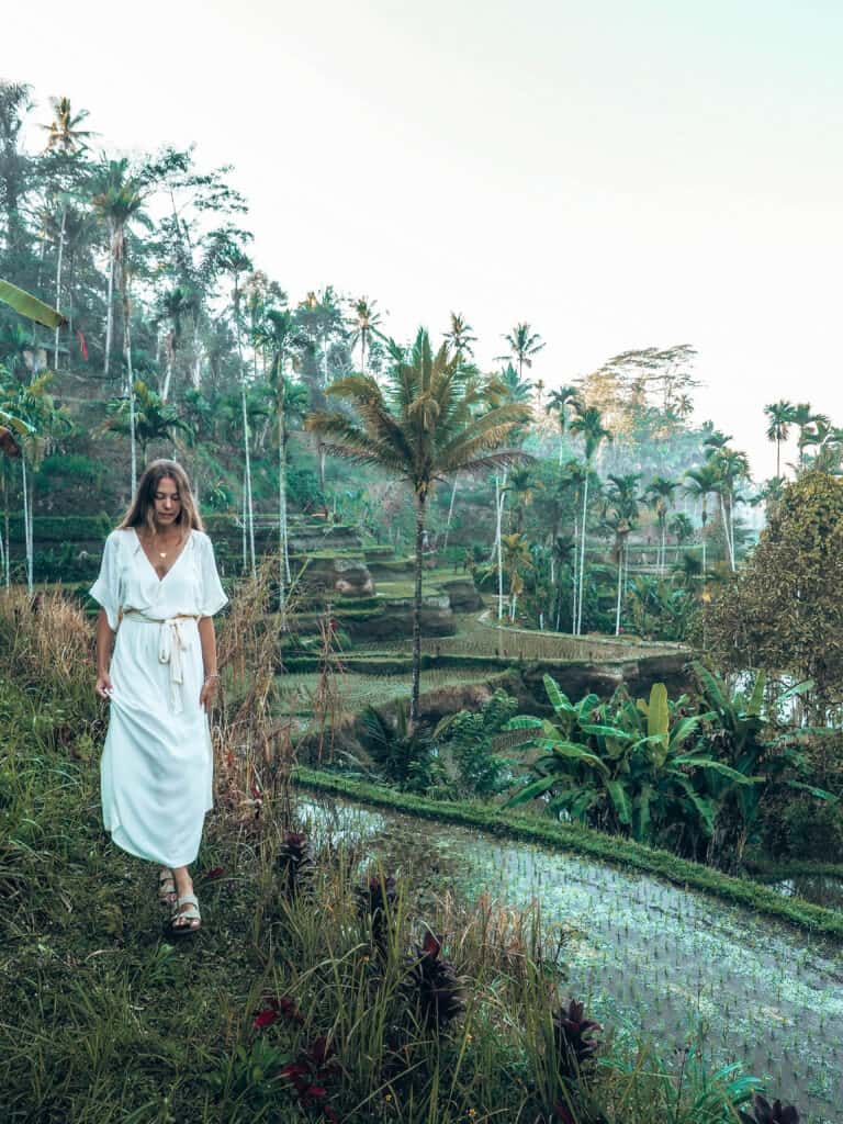 Women walking in Tegallalang Rice Field Ubud Bali