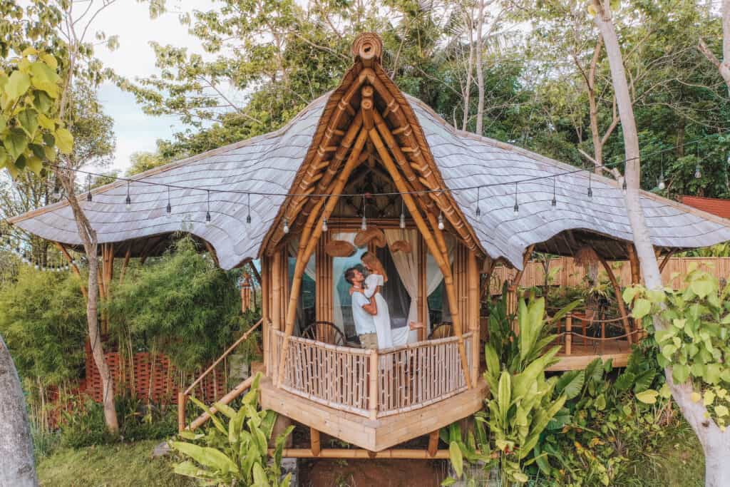 Bali Bird Hills Bamboo House Couple Balcony