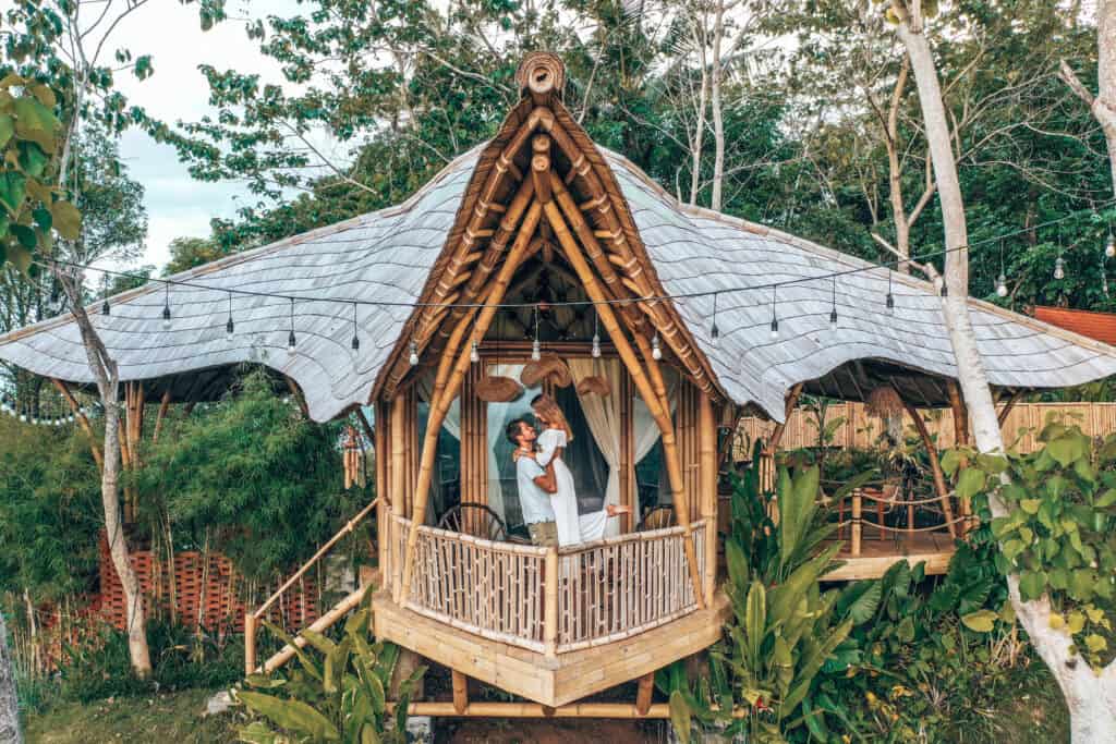 Bali Bird Hills Bamboo House Couple Balcony