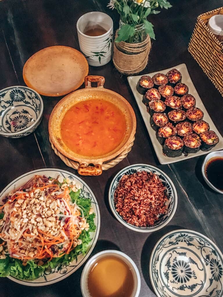 Meals at NGON Vegan Restaurant Tam Coc Ninh Binh