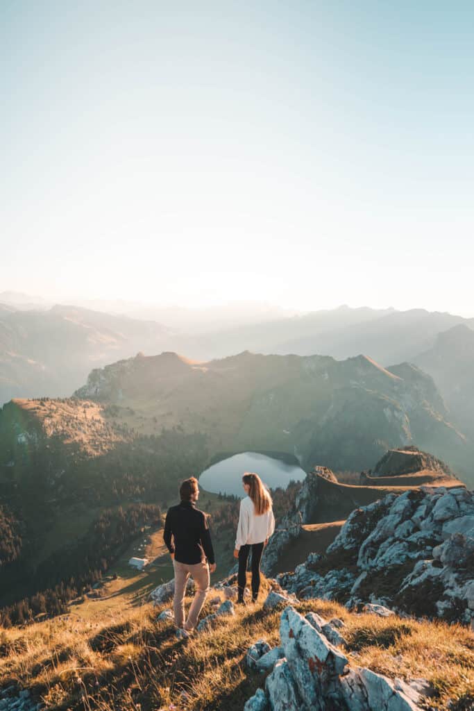 Switzerland Stockhorn Sunset Couple