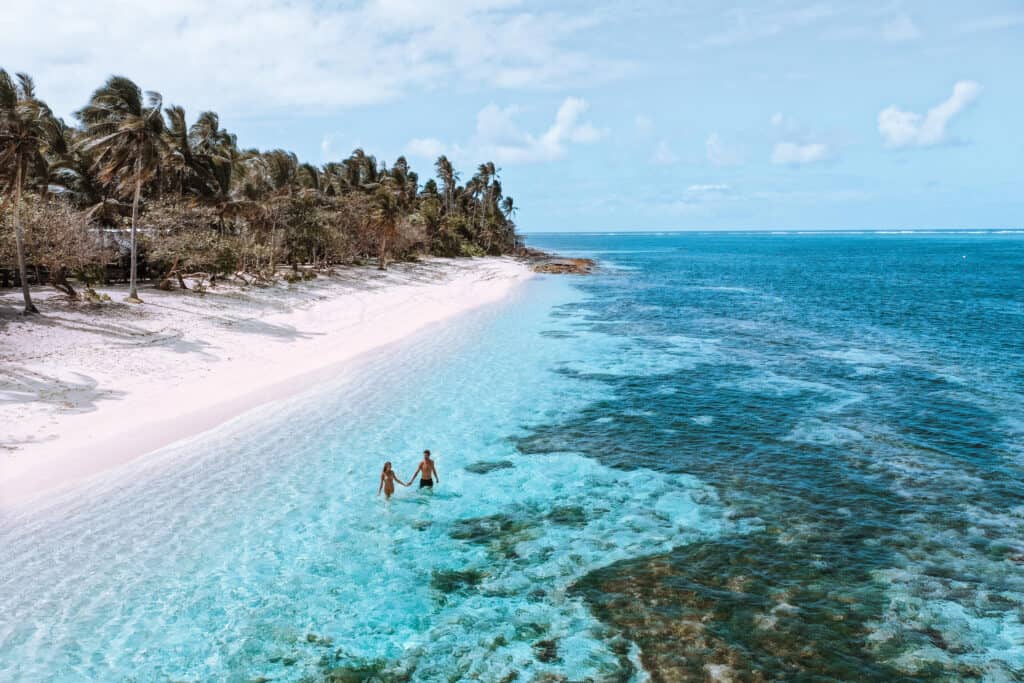 Drone view Alegria Beach Siargao Philippines