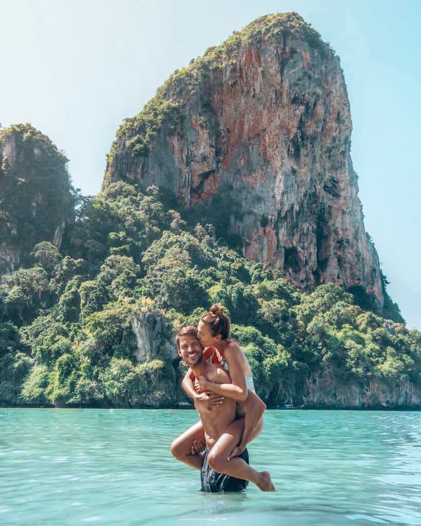 Couple in Water at Railay Beach Krabi