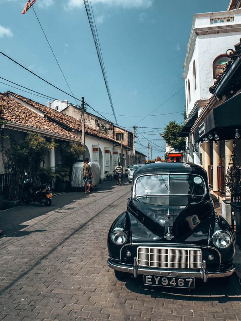 Galle Fort black antique car