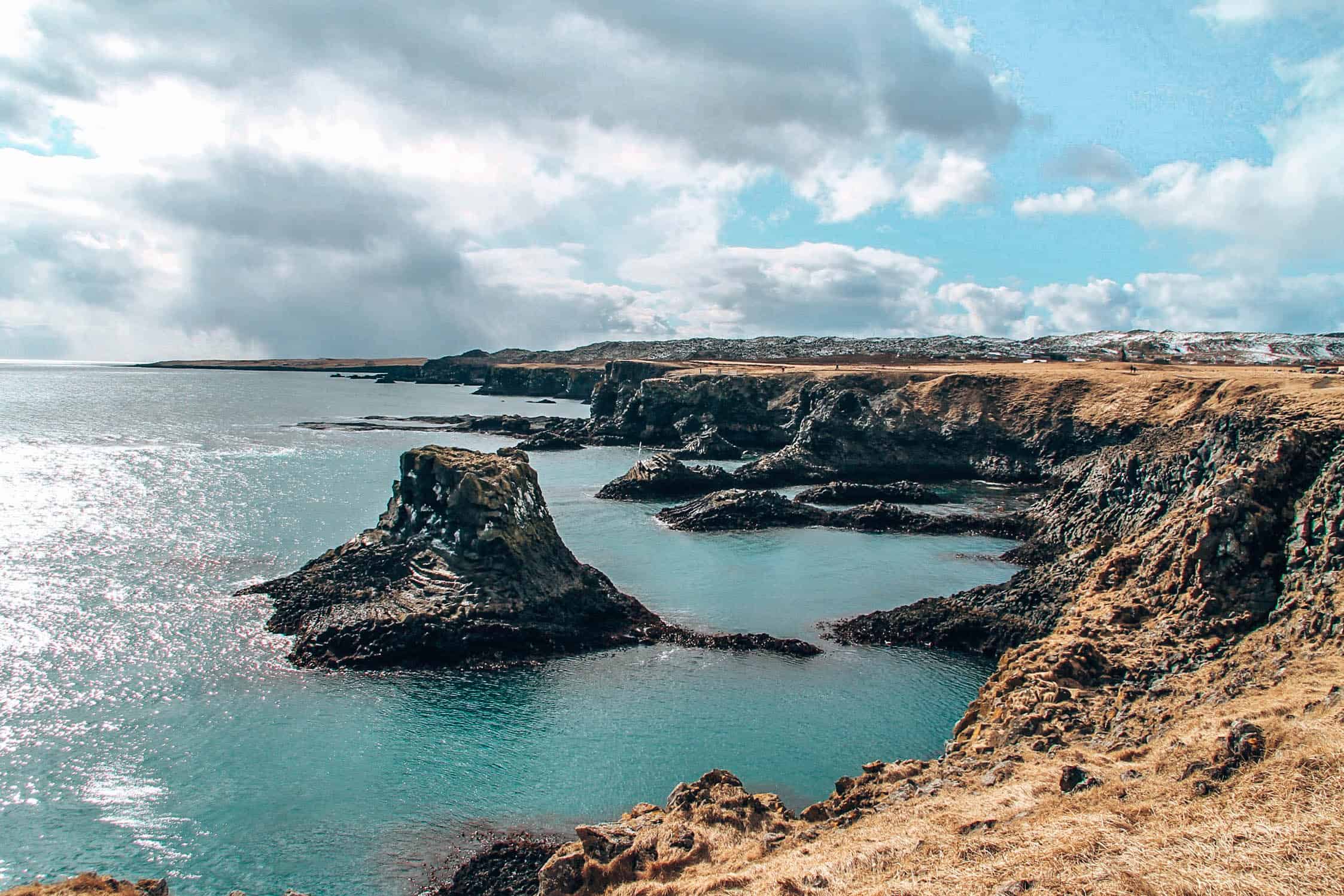 cliffs arnarstapi sea view iceland