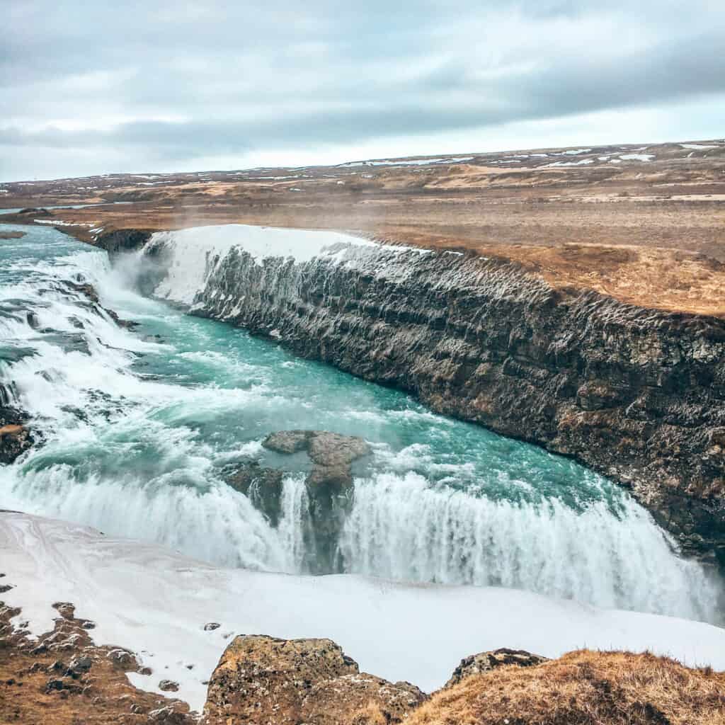 gulfoss waterfall golden circle iceland