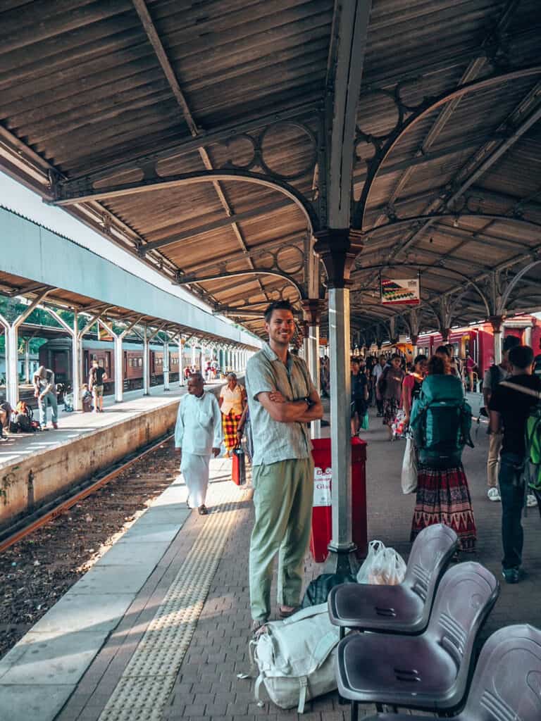 People waiting on platform Kandy Train Station