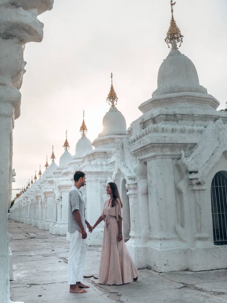 Couple at Kuthodaw Pagoda Mandalay Myanmar