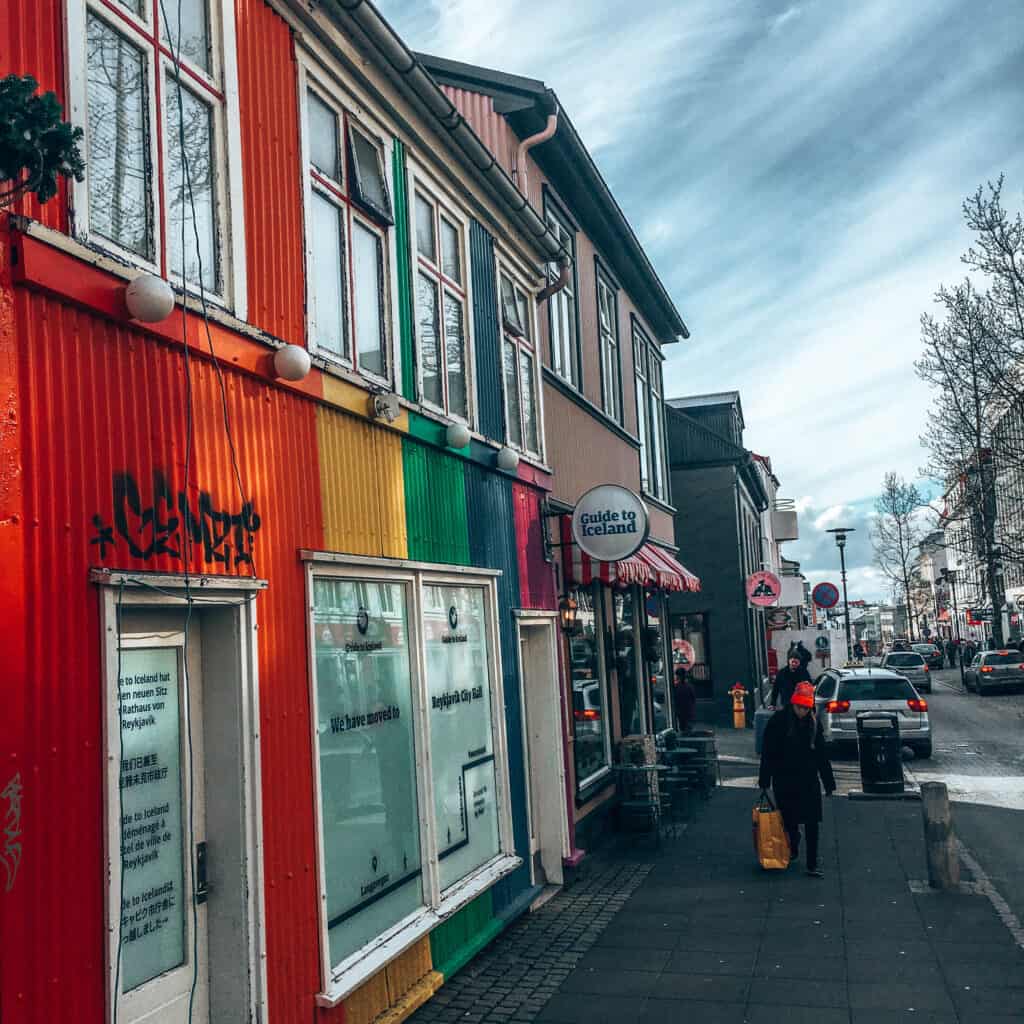 Colorful house front in Reykjavik