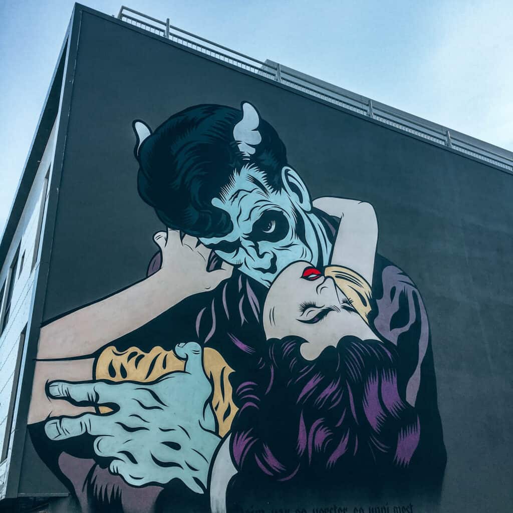 Reykjavik Street Art Vampire bites women