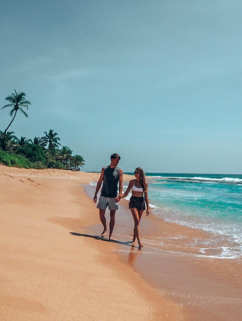 Tangalle Beach Couple Walking