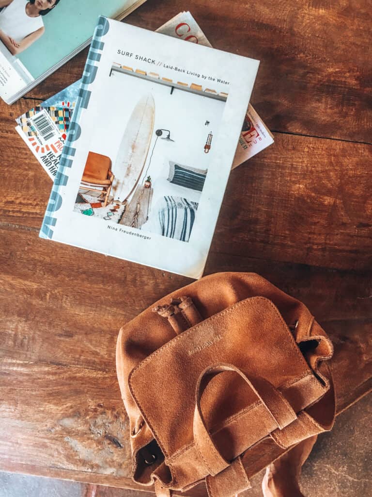 Books and backpack