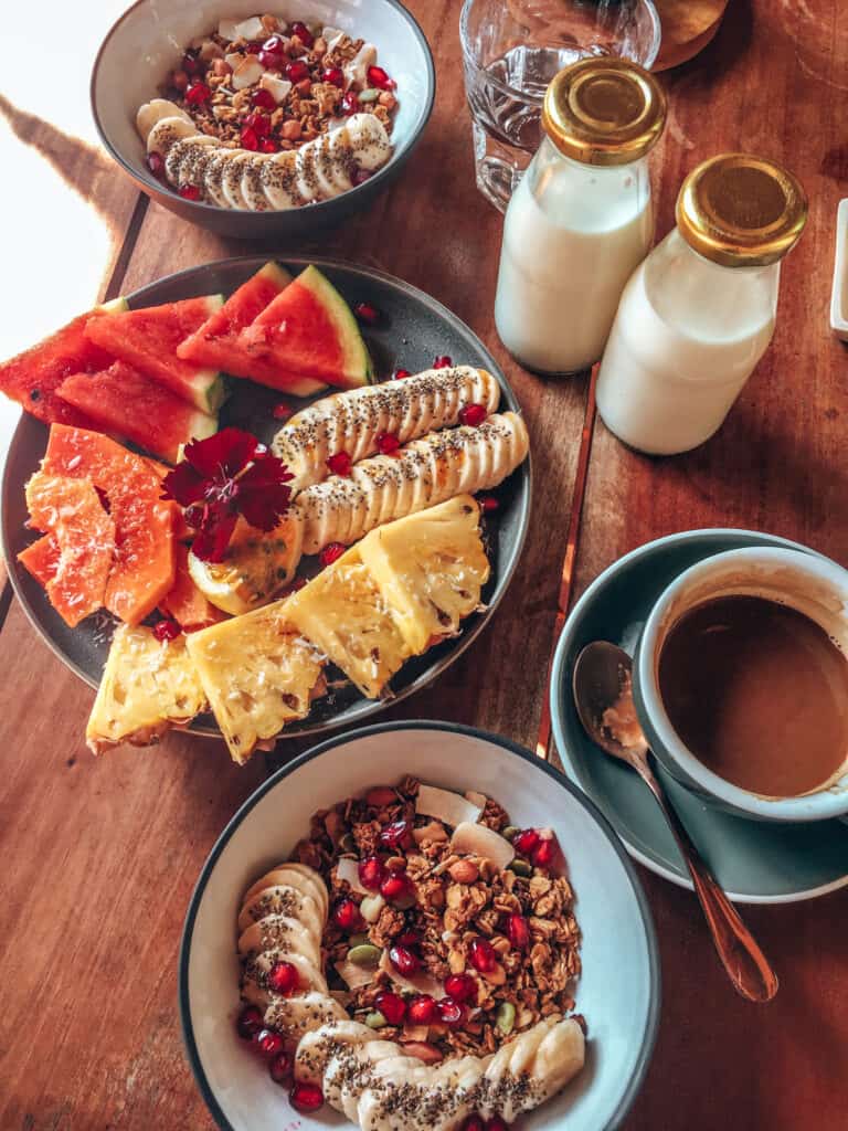 The Kip Ahangama Fruits and muesli bowl breakfast