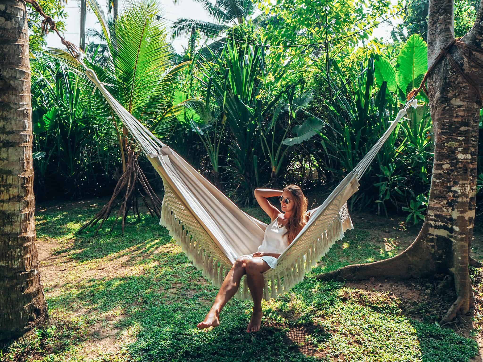 The Kip Ahangama Women in Hammock in Garden