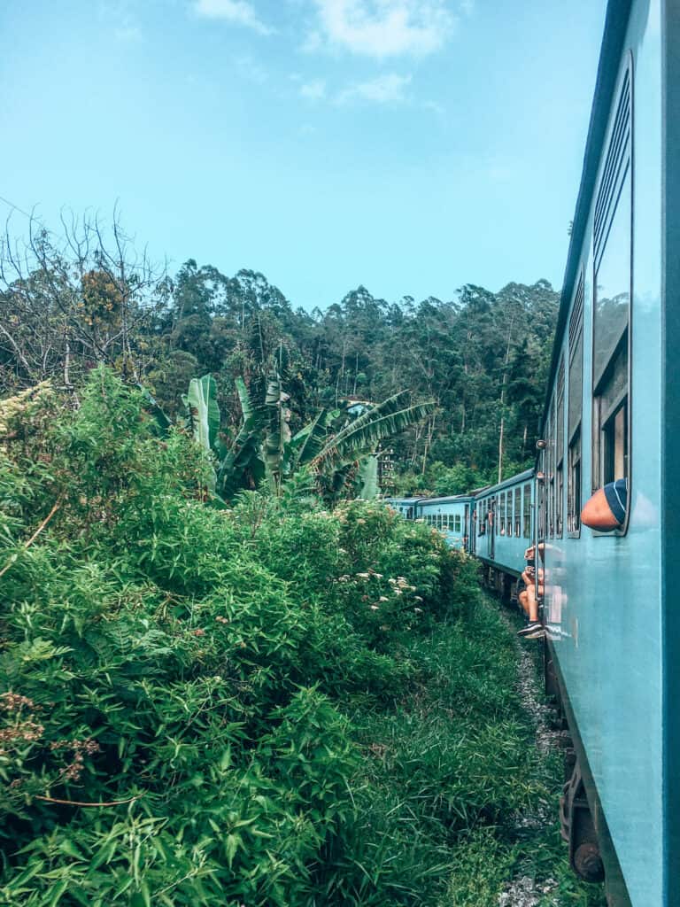 Outside view of train from Kandy to Ella