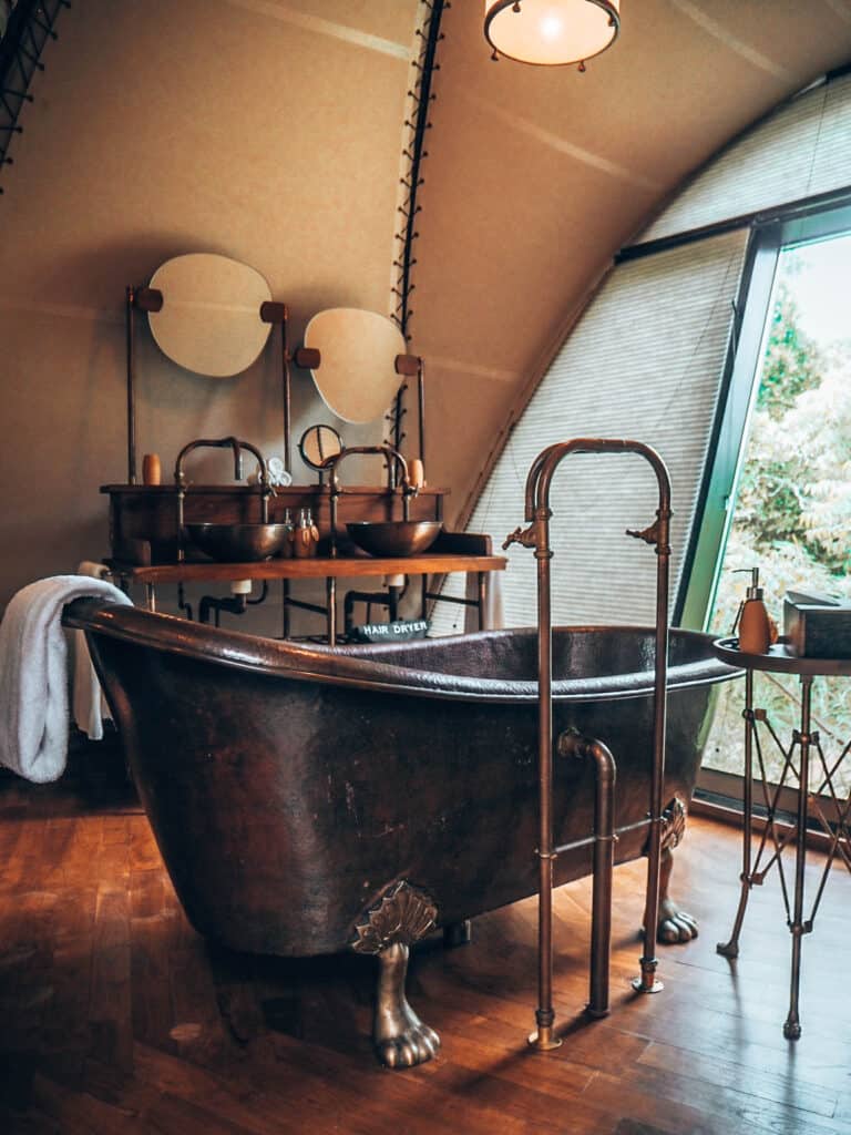 Wildcoast Tented Lodge bathtub in room