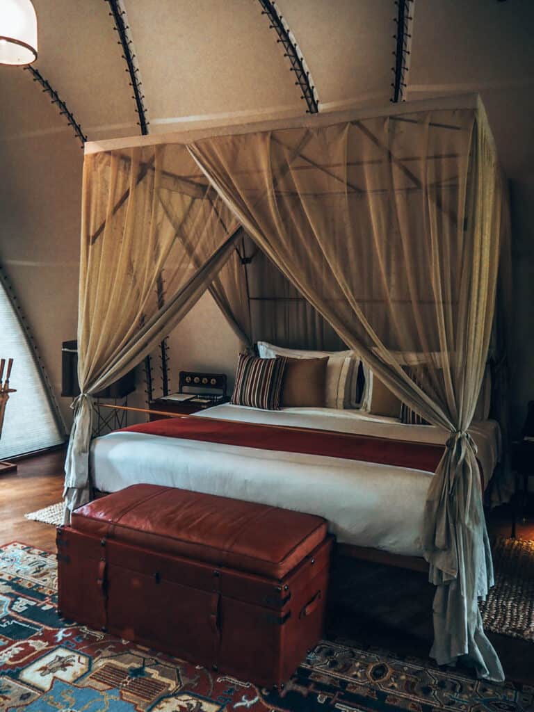 Wildcoast Tented Lodge bed in room