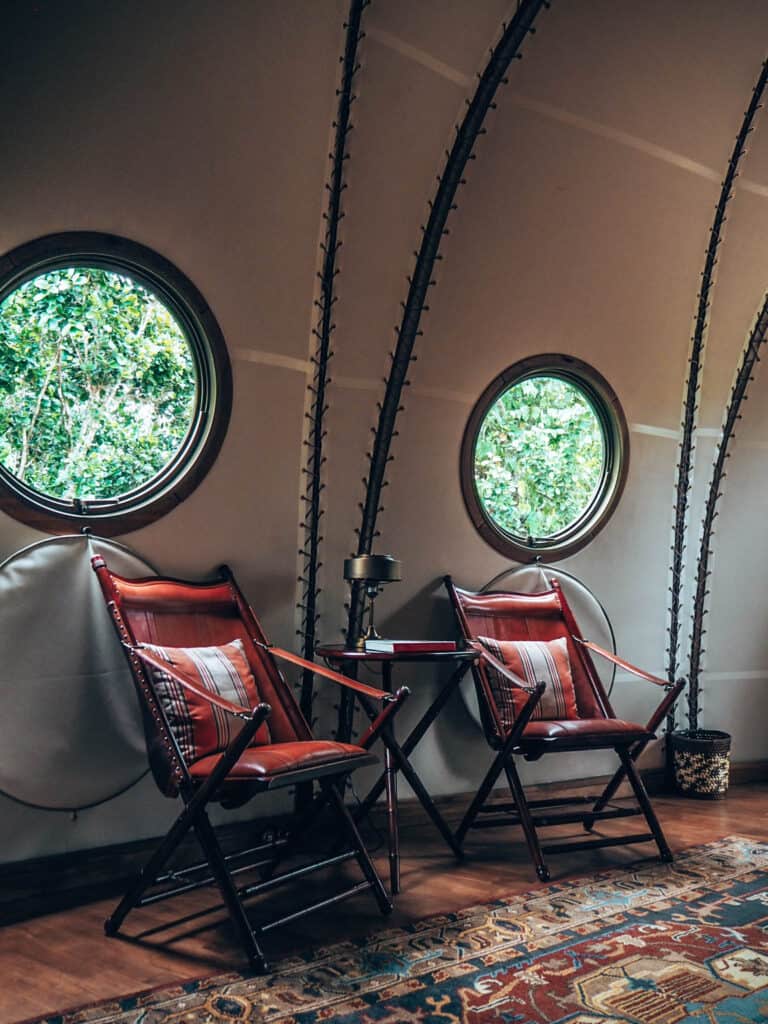 Wildcoast Tented Lodge chairs in room