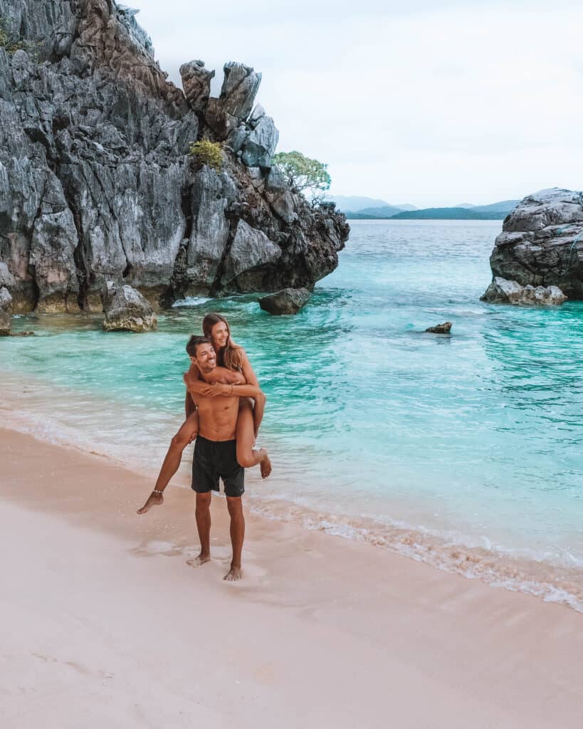 Coron Black Island Beach Couple