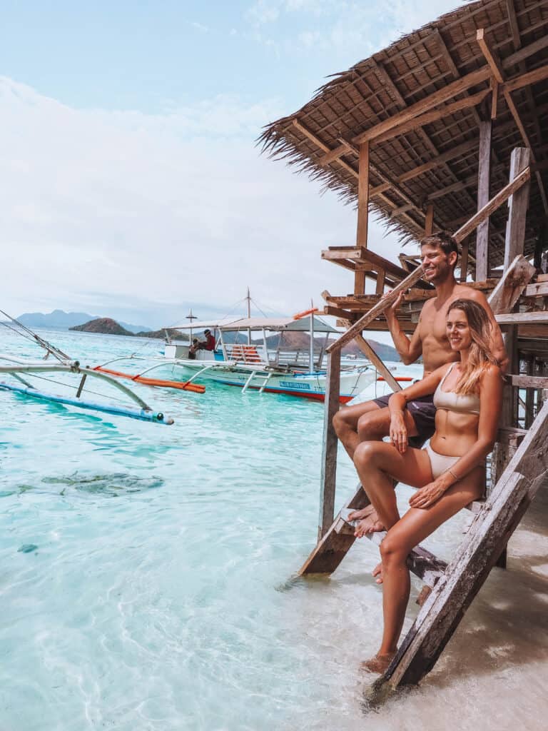 Coron Island Hopping Banul Beach Hut Couple