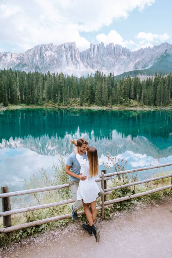 Dolomites Lago Di Carezza Couple