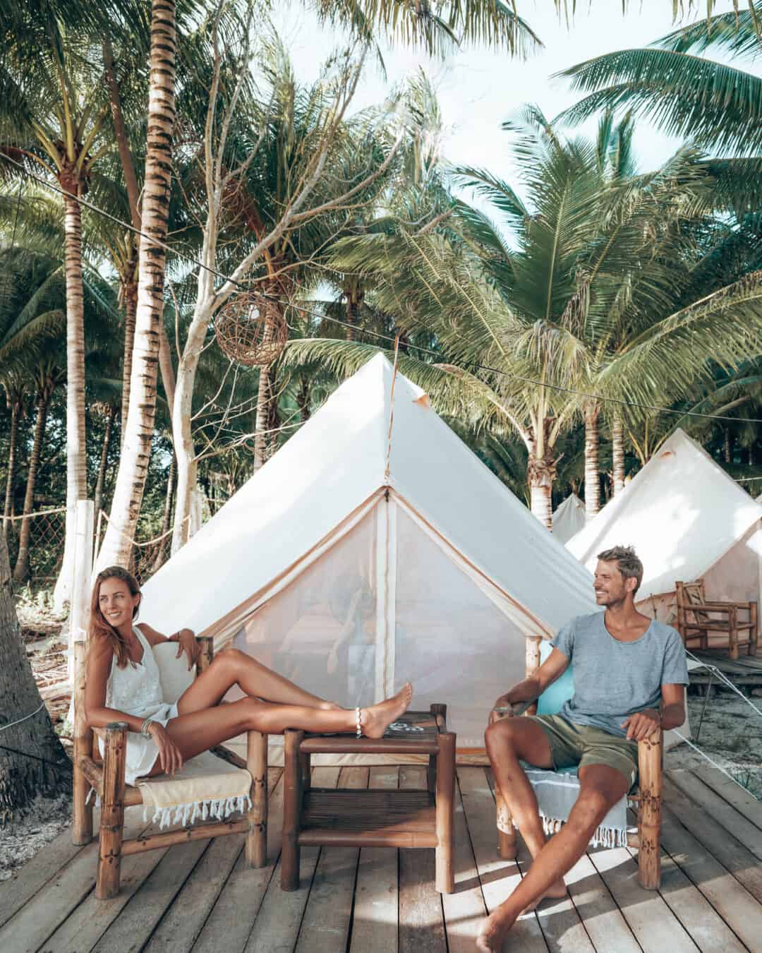 Siquijor Glamping Tent Couple Sitting