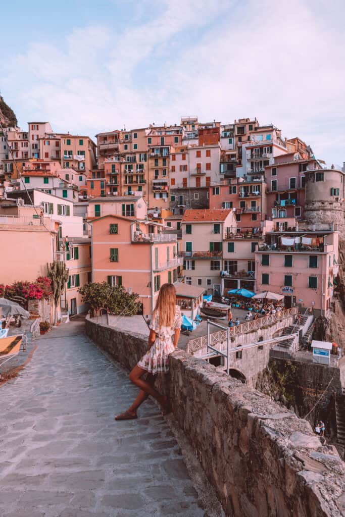 Italy Cinque Terre Manarola Sunset Woman