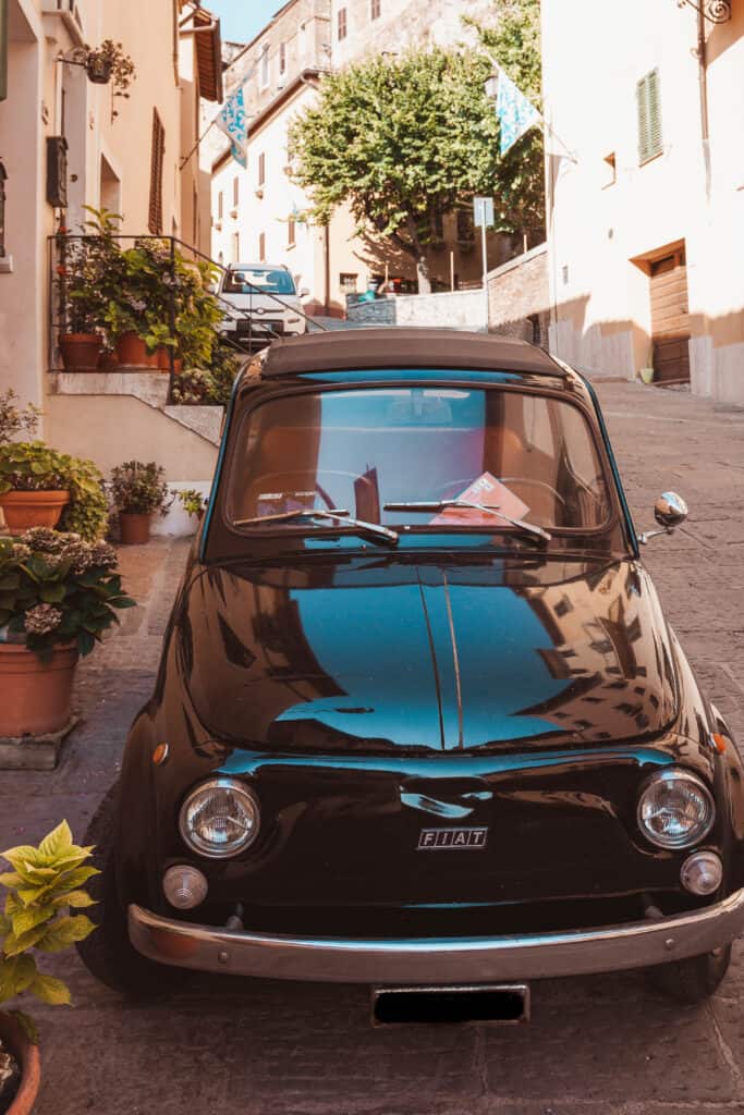 Tuscany Montepulciano Street Old Fiat Car